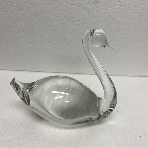 Vintage Kosta Leaded Glass Swan Figurine Sweden - Picture 4 of 8